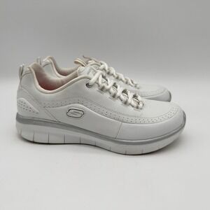 Skechers White Dual-Lite Air-Cooled Memory Foam Sneakers Shoes Womens Sz 7.5 EUC